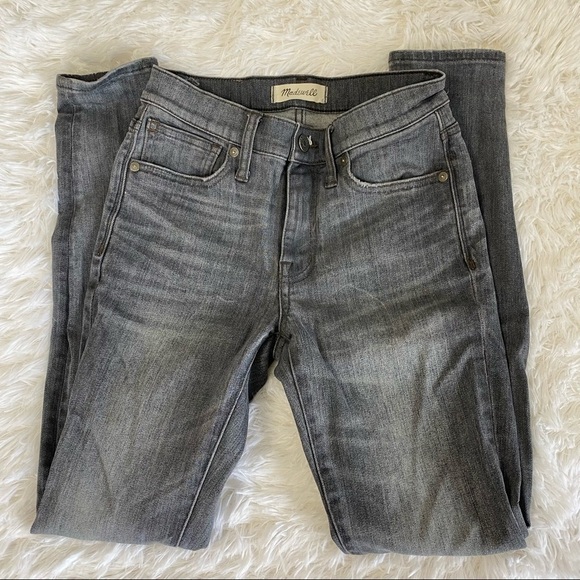 𝅺MADEWELL 9" Hi Rise Skinny Skinny Grey Denim Jeans Size 24 - Picture 1 of 4